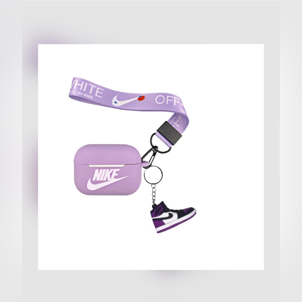 DESIGNER AIRPOD PRO SILICONE CASE WITH LANYARD & SHOE KEYCHAIN (3 piece set)